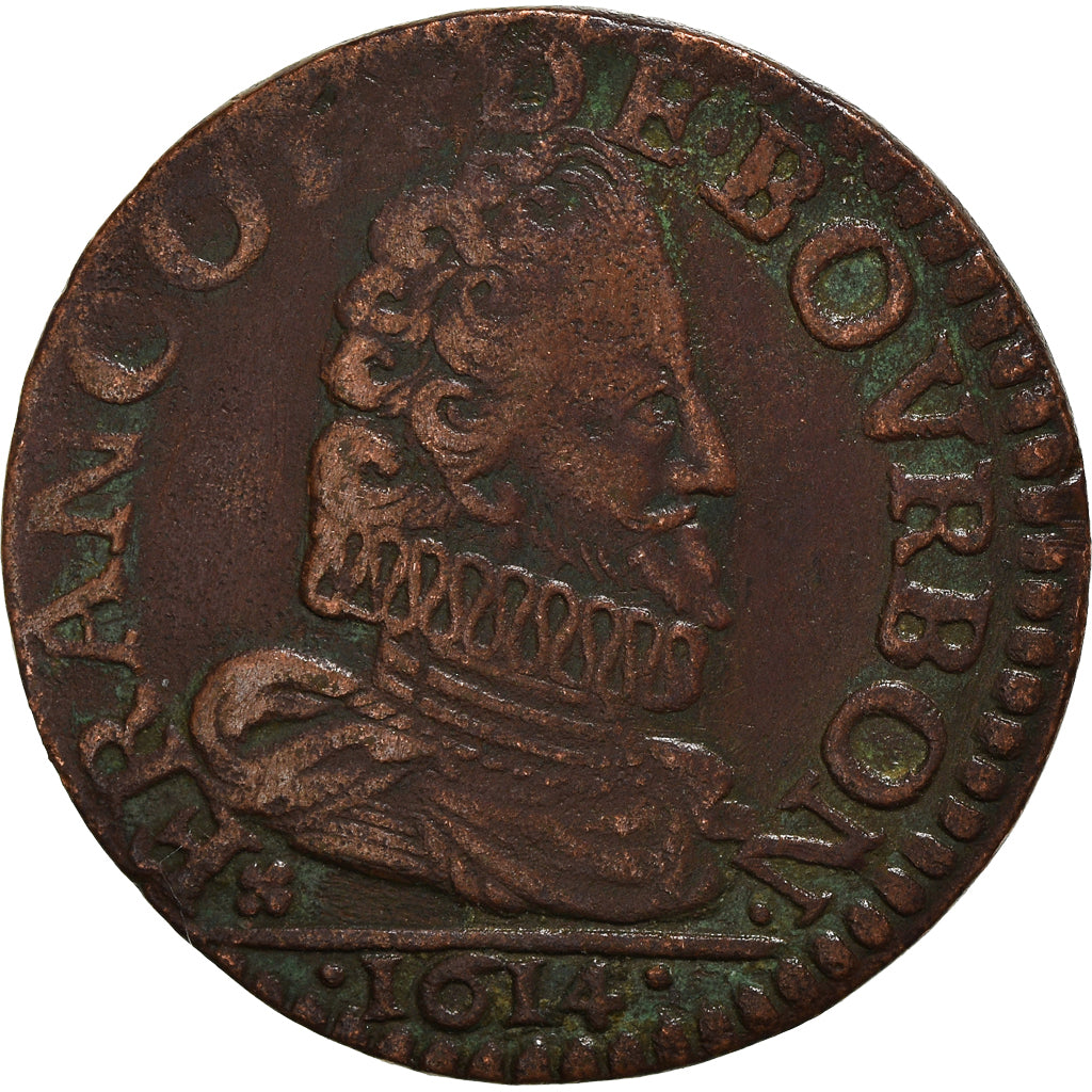 Monnaie, FRENCH STATES, CHATEAU-RENAUD, François de Bourbon, Liard, 1614, TTB