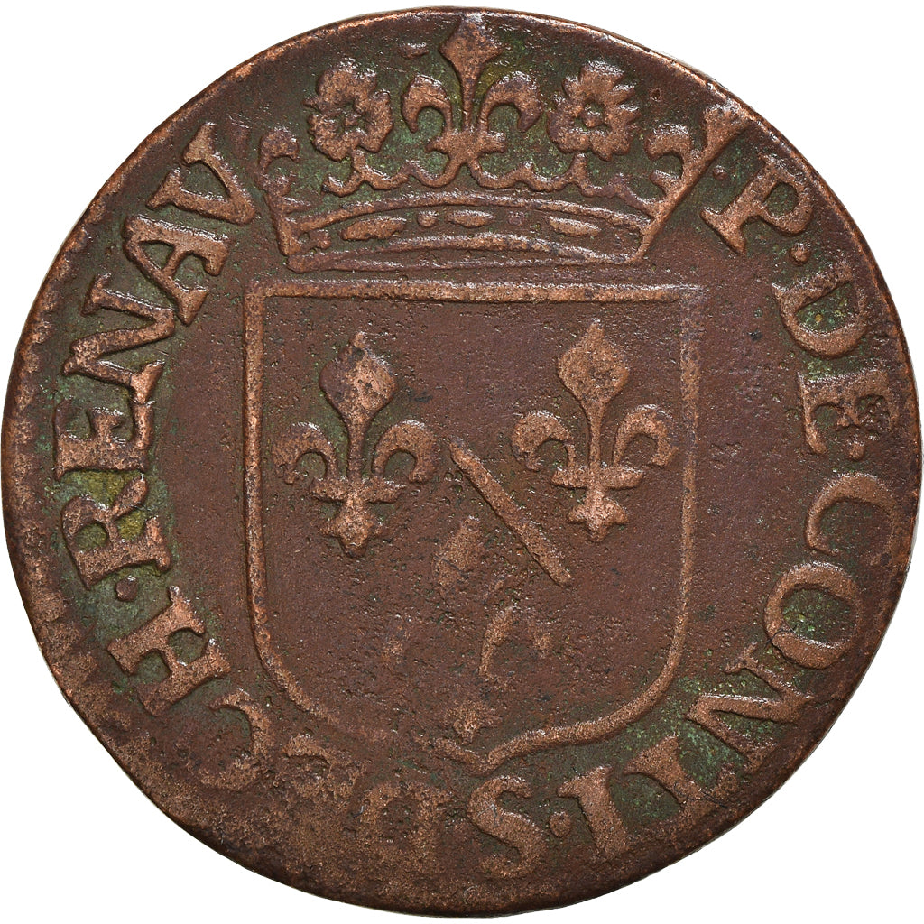 Monnaie, FRENCH STATES, CHATEAU-RENAUD, François de Bourbon, Liard, 1614, TTB