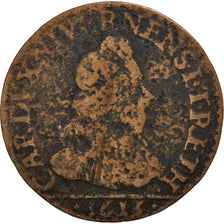 Monnaie, France, Ardennes, Charles I, Liard, 1613, Charleville, B, Cuivre
