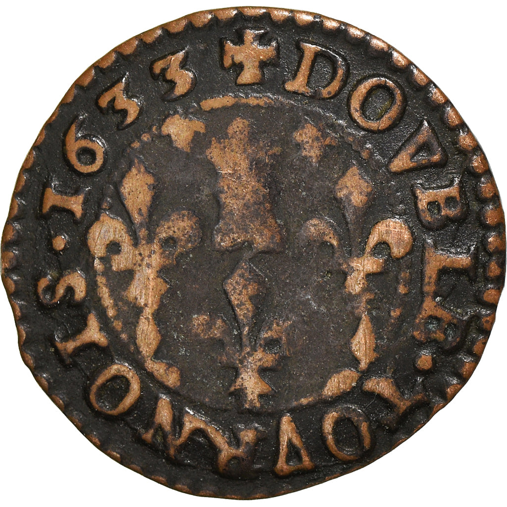 Monnaie, France, Ardennes, Fréd-Maurice de La Tour, Double Tournois, 1633