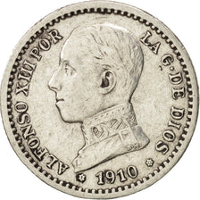 Spain, Alfonso XIII, 50 Centimos, 1910, EF(40-45), Silver, KM:730