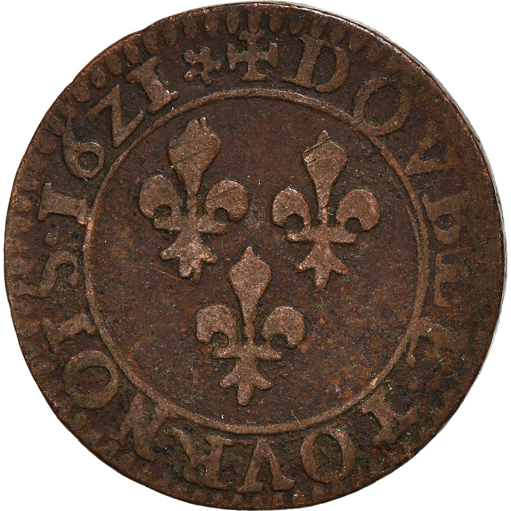 Coin, France, Louis XIII, Double Tournois, 1621, Saint-André de
