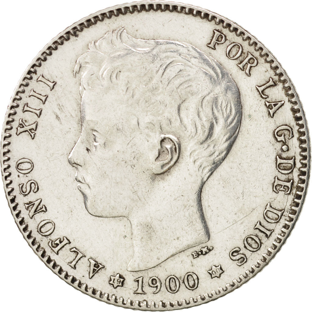 Moneta, Spagna, Alfonso XIII, Peseta, 1900, BB, Argento, KM:706
