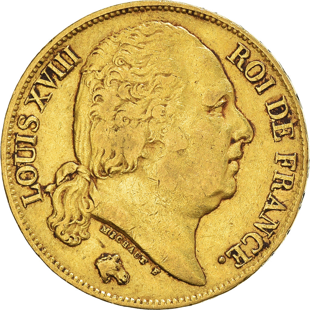 Coin, France, Louis XVIII, Louis XVIII, 20 Francs, 1819, Paris, EF(40-45), Gold