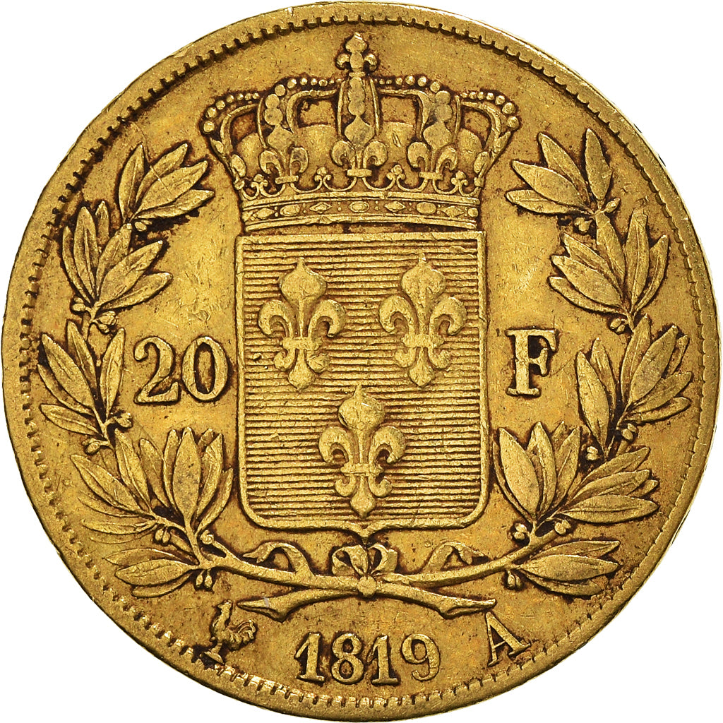 Coin, France, Louis XVIII, Louis XVIII, 20 Francs, 1819, Paris, EF(40-45), Gold