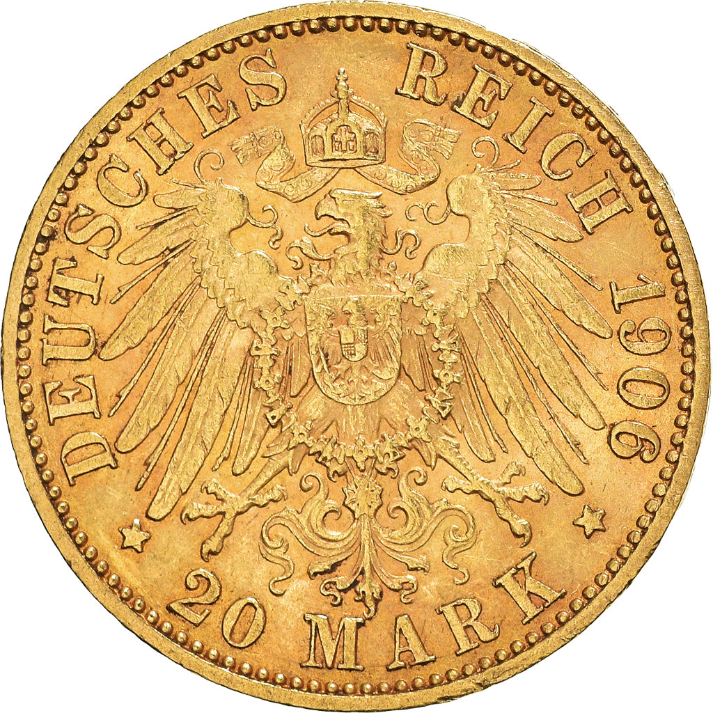 Moneda, Estados alemanes, PRUSSIA, Wilhelm II, 20 Mark, 1906, Berlin, EBC, Oro