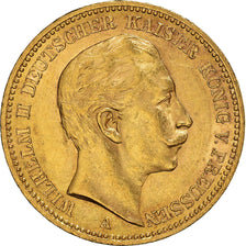 Coin, German States, PRUSSIA, Wilhelm II, 20 Mark, 1906, Berlin, AU(55-58)