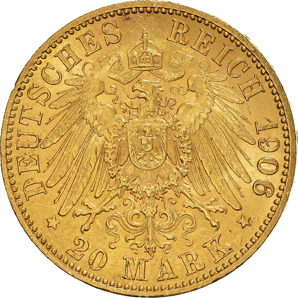 Moneda, Estados alemanes, PRUSSIA, Wilhelm II, 20 Mark, 1906, Berlin, EBC, Oro