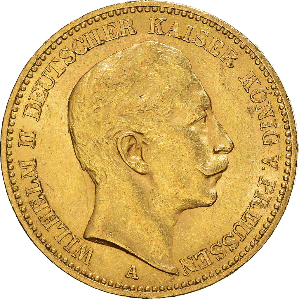 Coin, German States, PRUSSIA, Wilhelm II, 20 Mark, 1902, Berlin, AU(50-53)