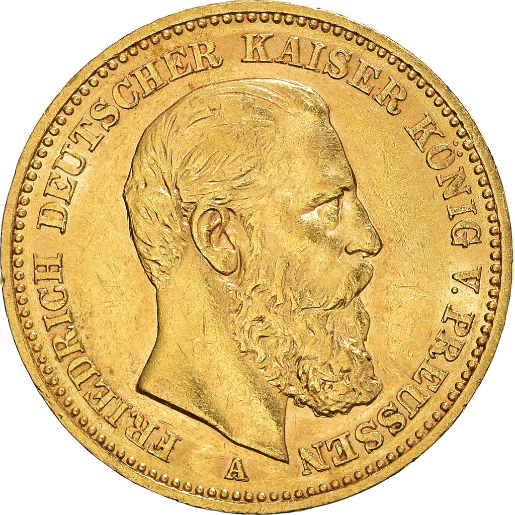 Coin, German States, PRUSSIA, Friedrich III, 20 Mark, 1888, Berlin, MS(60-62)