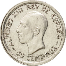 Spain, Alfonso XIII, 50 Centimos, 1926, AU(50-53), Silver, KM:741