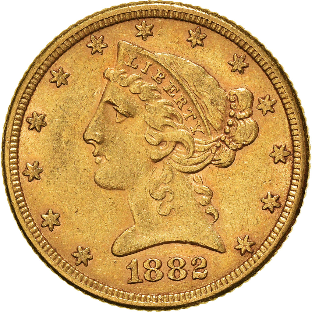 Münze, Vereinigte Staaten, Coronet Head, $5, Half Eagle, 1882, U.S. Mint