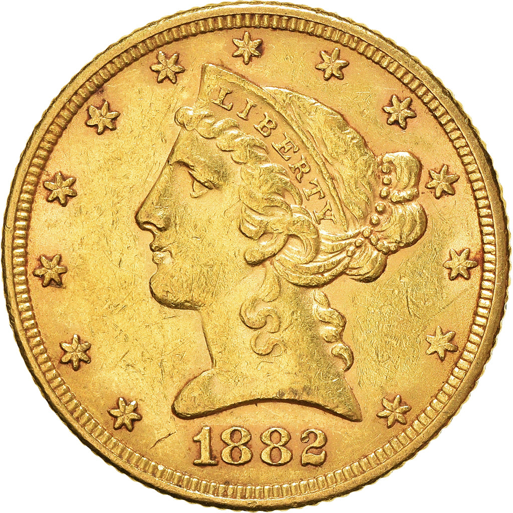 Münze, Vereinigte Staaten, Coronet Head, $5, Half Eagle, 1882, U.S. Mint
