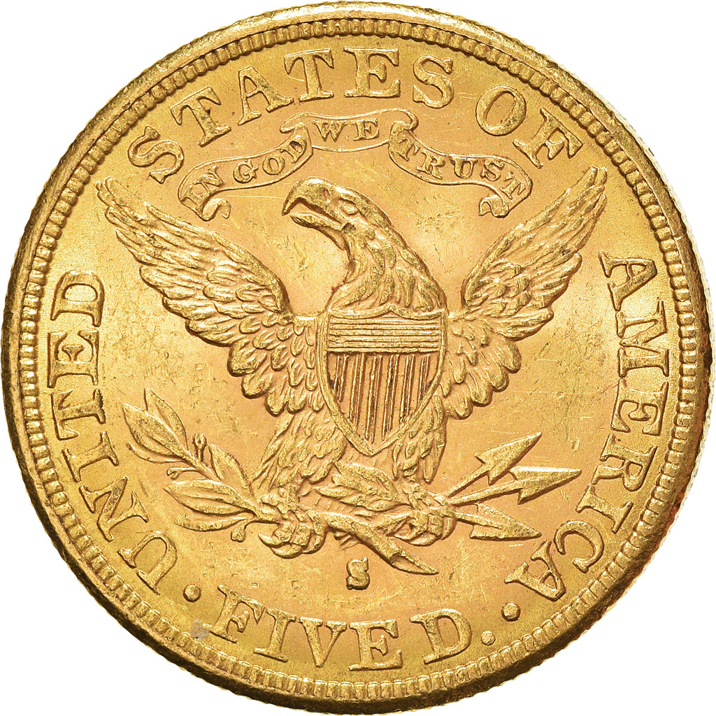 Münze, Vereinigte Staaten, Coronet Head, $5, Half Eagle, 1886, San Francisco