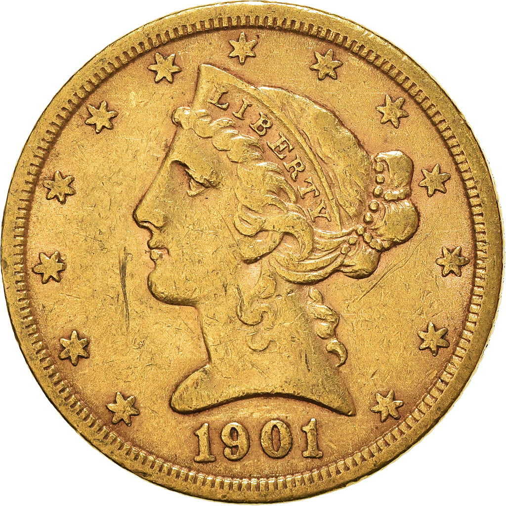 Münze, Vereinigte Staaten, Coronet Head, $5, Half Eagle, 1901, U.S. Mint, San