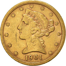 Münze, Vereinigte Staaten, Coronet Head, $5, Half Eagle, 1901, U.S. Mint, San