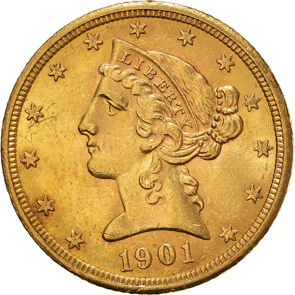 Münze, Vereinigte Staaten, Coronet Head, $5, Half Eagle, 1901, U.S. Mint, San