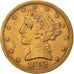 Moneta, USA, Coronet Head, $5, Half Eagle, 1902, U.S. Mint, San Francisco