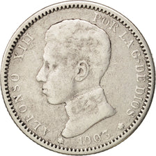 Moneta, Spagna, Alfonso XIII, Peseta, 1903, MB, Argento, KM:721