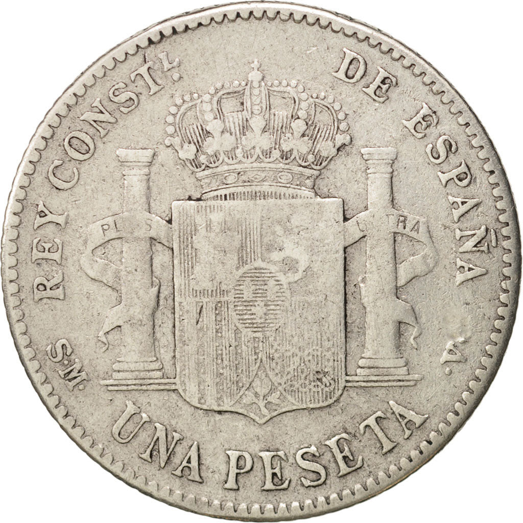 Moneta, Spagna, Alfonso XIII, Peseta, 1903, MB, Argento, KM:721