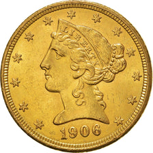 Münze, Vereinigte Staaten, Coronet Head, $5, Half Eagle, 1906, U.S. Mint