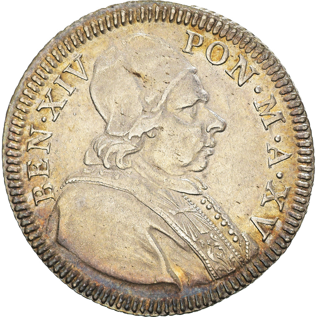 Coin, ITALIAN STATES, PAPAL STATES, Benedict XIV, Doppio (2) Giulio, 1/5 Scudo