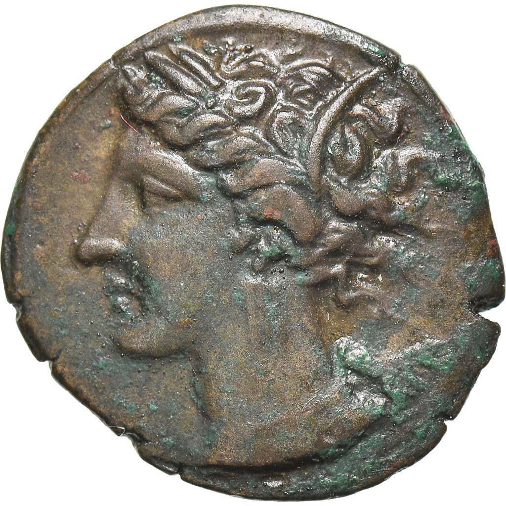 Coin, Carthage, Zeugitane, Bronze Æ, 400-350 BC, Carthage, AU(55-58), Bronze