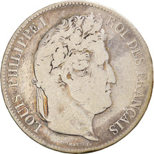 Coin, France, Louis-Philippe, 5 Francs, 1832, Lille, VF(20-25), Silver