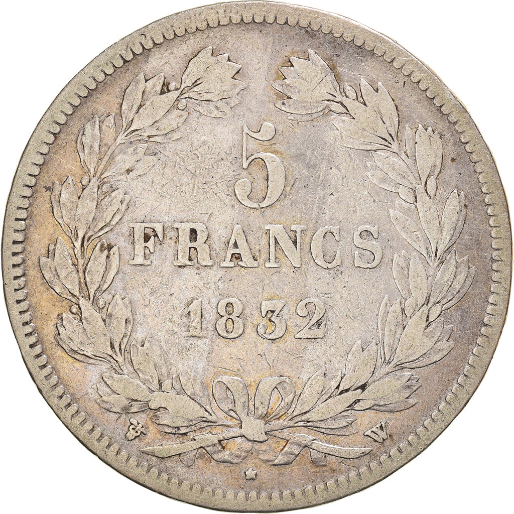Coin, France, Louis-Philippe, 5 Francs, 1832, Lille, VF(20-25), Silver