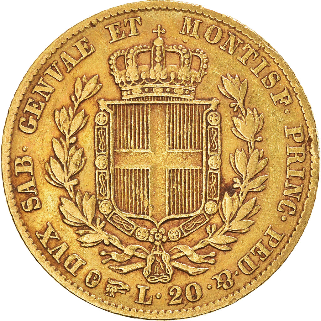 Moneta, DEPARTAMENTY WŁOSKIE, SARDINIA, Carlo Alberto, 20 Lire, 1834, Torino
