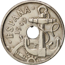 Spagna, Francisco Franco, caudillo, 50 Centimos, 1949, BB, Rame-nichel, KM:777