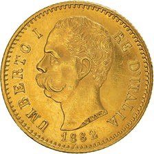 Moneta, Italia, Umberto I, 20 Lire, 1882, Rome, SPL, Oro, KM:21