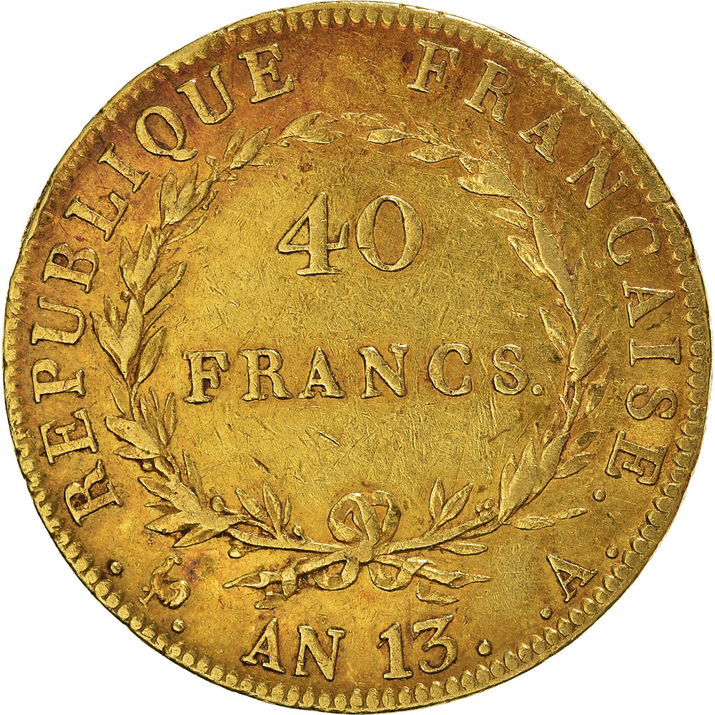 Munten, Frankrijk, Napoleon I, Napoléon I, 40 Francs, AN 13, Paris, ZF, Goud