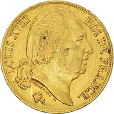 Münze, Frankreich, Louis XVIII, 20 Francs, 1817, Paris, SS, Gold, KM:712.1