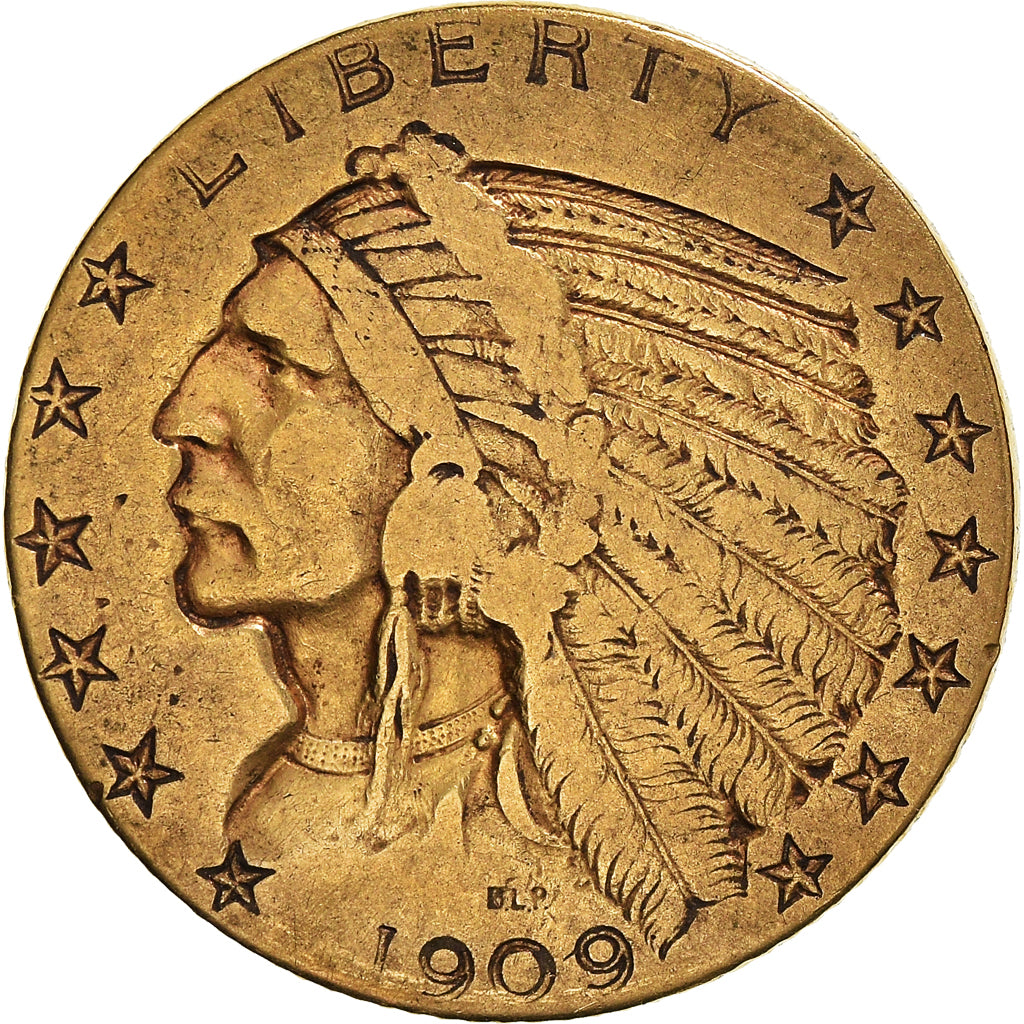 Münze, Vereinigte Staaten, Indian Head, $5, Half Eagle, 1909, Philadelphia, S+