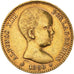 Moneta, Hiszpania, Alfonso XIII, 20 Pesetas, 1890, Madrid, AU(50-53), Złoto