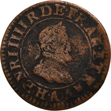 Moeda, França, Henri IV, Double Tournois, 1599, Paris, VF(20-25), Cobre