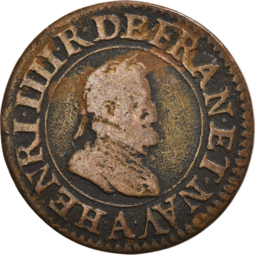 Munten, Frankrijk, Henri IV, Double Tournois, 1606, Paris, FR, Koper, CGKL:222