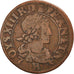 Moneta, Francia, Louis XIII, Double tournois, buste laurée et drapé, Double