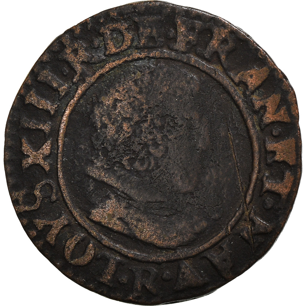 Moneta, Francja, Louis XIII, Double Tournois, 1627, St André Villeneuve les