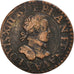 Coin, France, Louis XIII, Double Tournois, 1615, Amiens, VF(30-35), Copper