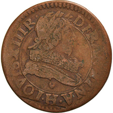 Münze, Frankreich, Louis XIII, Double tournois, buste juvénile au col fraisé