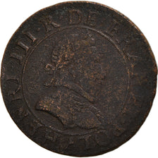 Moneta, Francia, Henri III, Double Tournois, 1584, Paris, MB+, Rame, CGKL:84