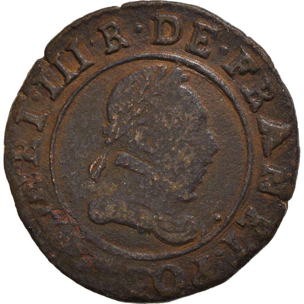 Monnaie, Régions françaises, Henri III, Double Tournois, 1588, Paris, TB