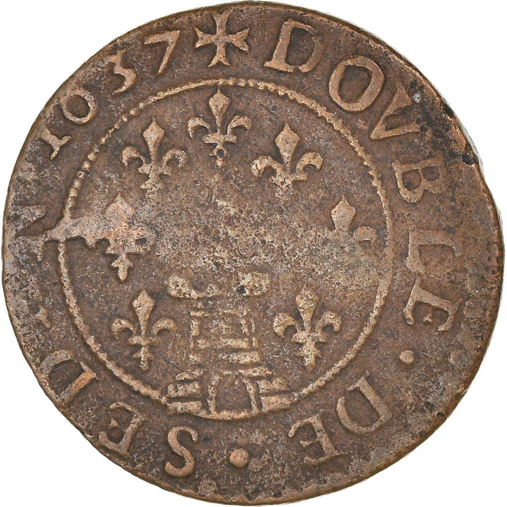 Monnaie, France, Ardennes, Fréd-Maurice de La Tour, Double Tournois, 1637