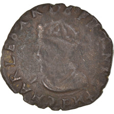 Moneta, Francja, Charles X, Double Tournois, 1590, Dijon, VF(20-25), Miedź