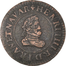 Münze, Frankreich, Henri IV, Denier Tournois, 1608, Lyon, SS, Kupfer