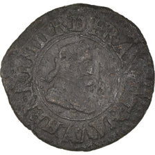 Coin, France, Henri IV, Denier Tournois, 1607, Paris, VF(20-25), Copper