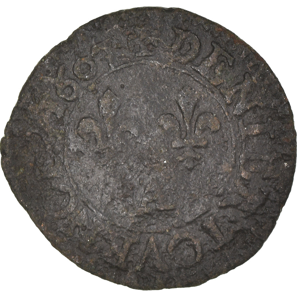 Coin, France, Henri IV, Denier Tournois, 1607, Paris, VF(20-25), Copper