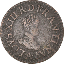 Moneda, Francia, Louis XIII, Denier tournois, buste enfantin « petite